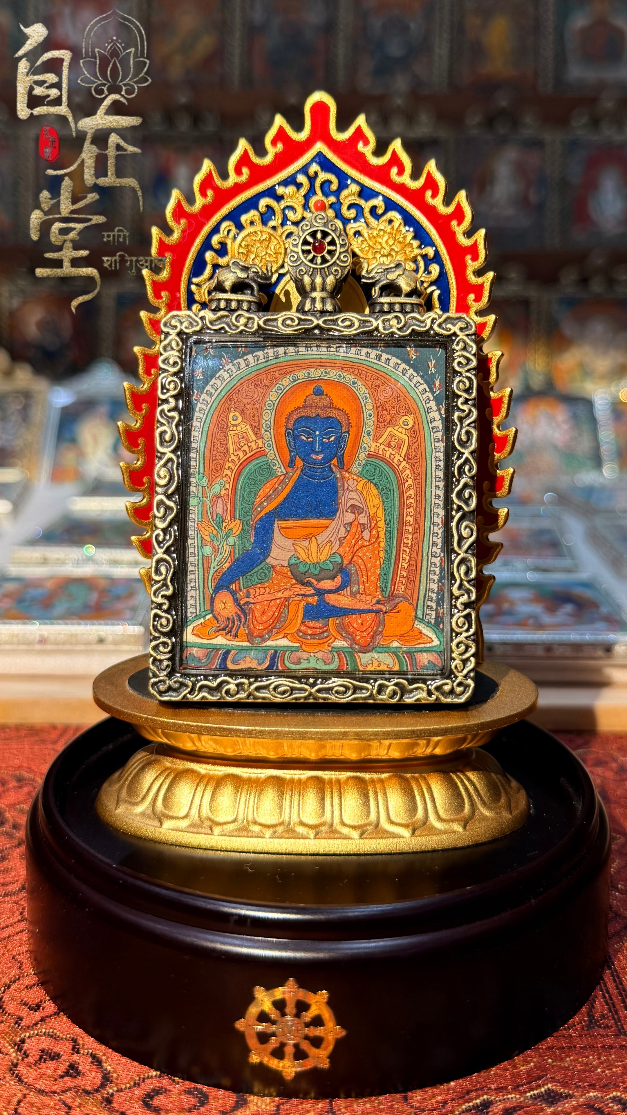 Medicine Buddha｜Chikara School｜By Tsering Lodrö (4×5 cm Mini Thangka)
