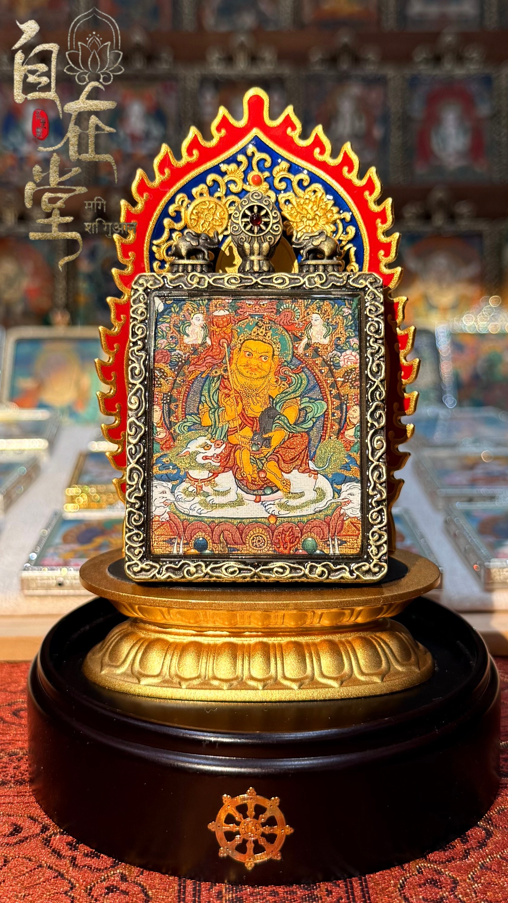 Vaisravana (Wealth King)｜Tsering Lodrö｜Menri Lineage (Zidong Style)｜4×5 cm Mini Thangka