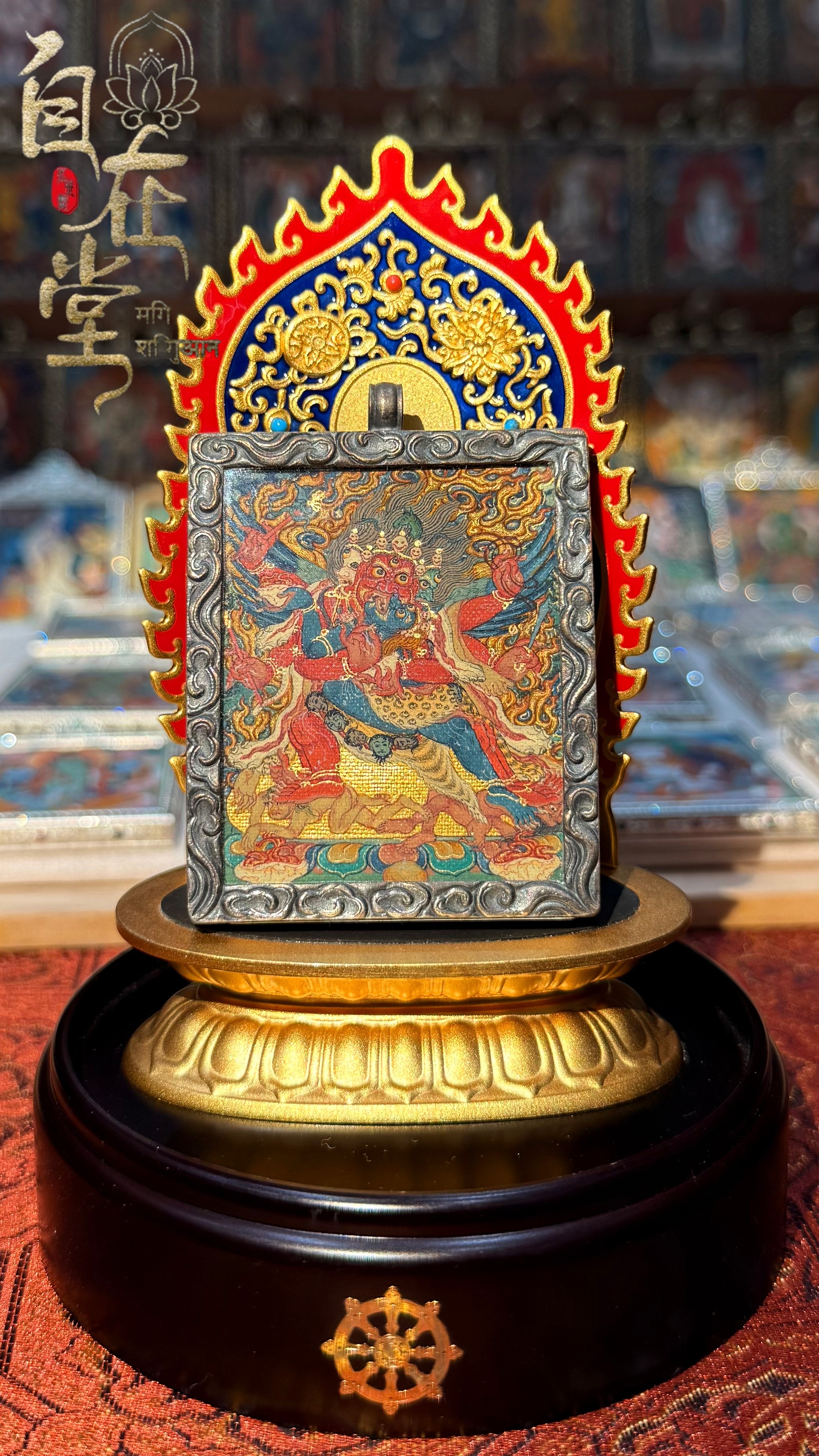 Hayagrīva｜Lobsang “Color Master”｜Mensar School｜4×5 cm Thangka (Miniature)
