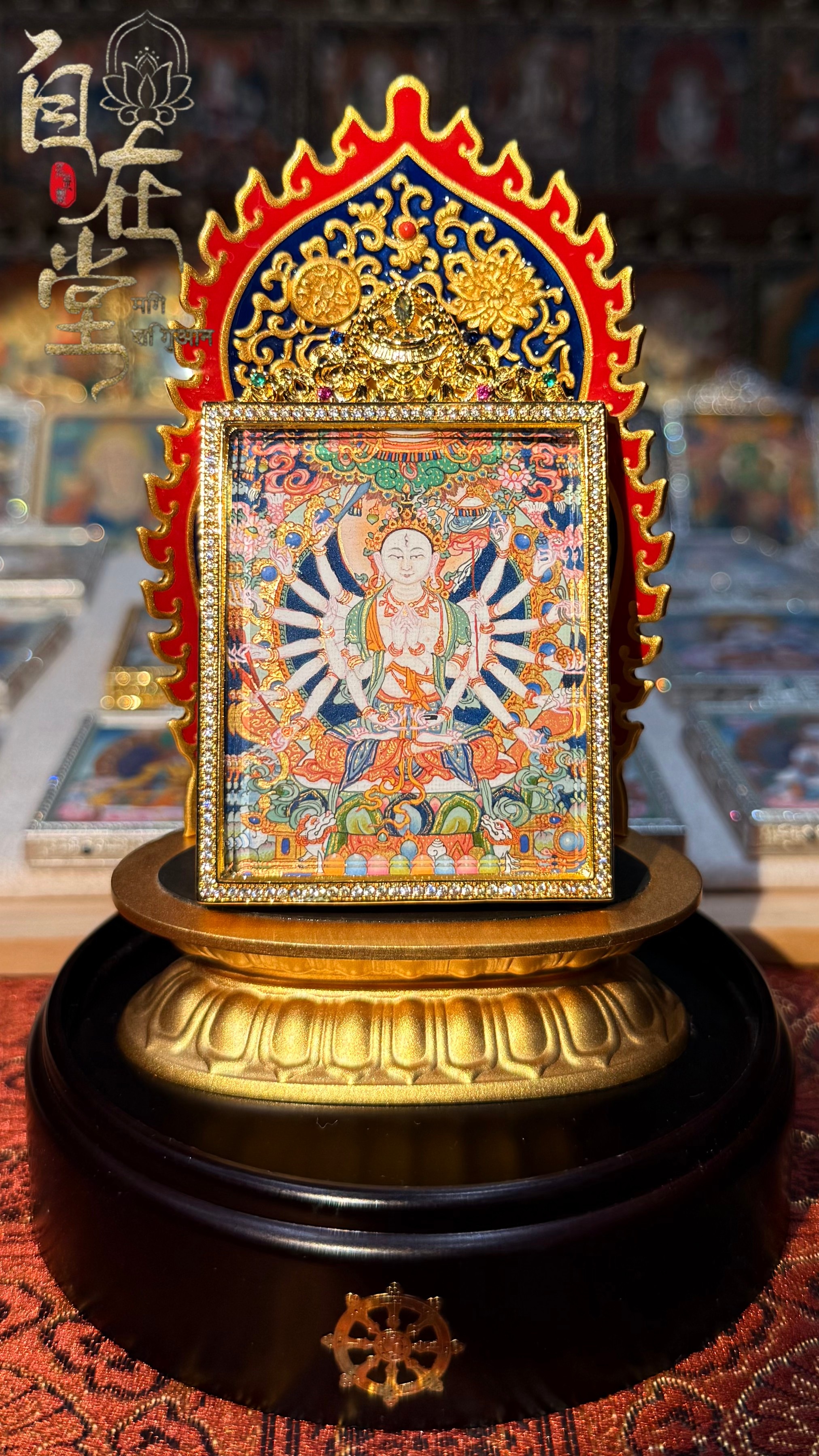 Cundī (Chun-ti) Karma Gadri Style — Artist: Songbu (Art Name) 4 × 5 cm Mini Thangka