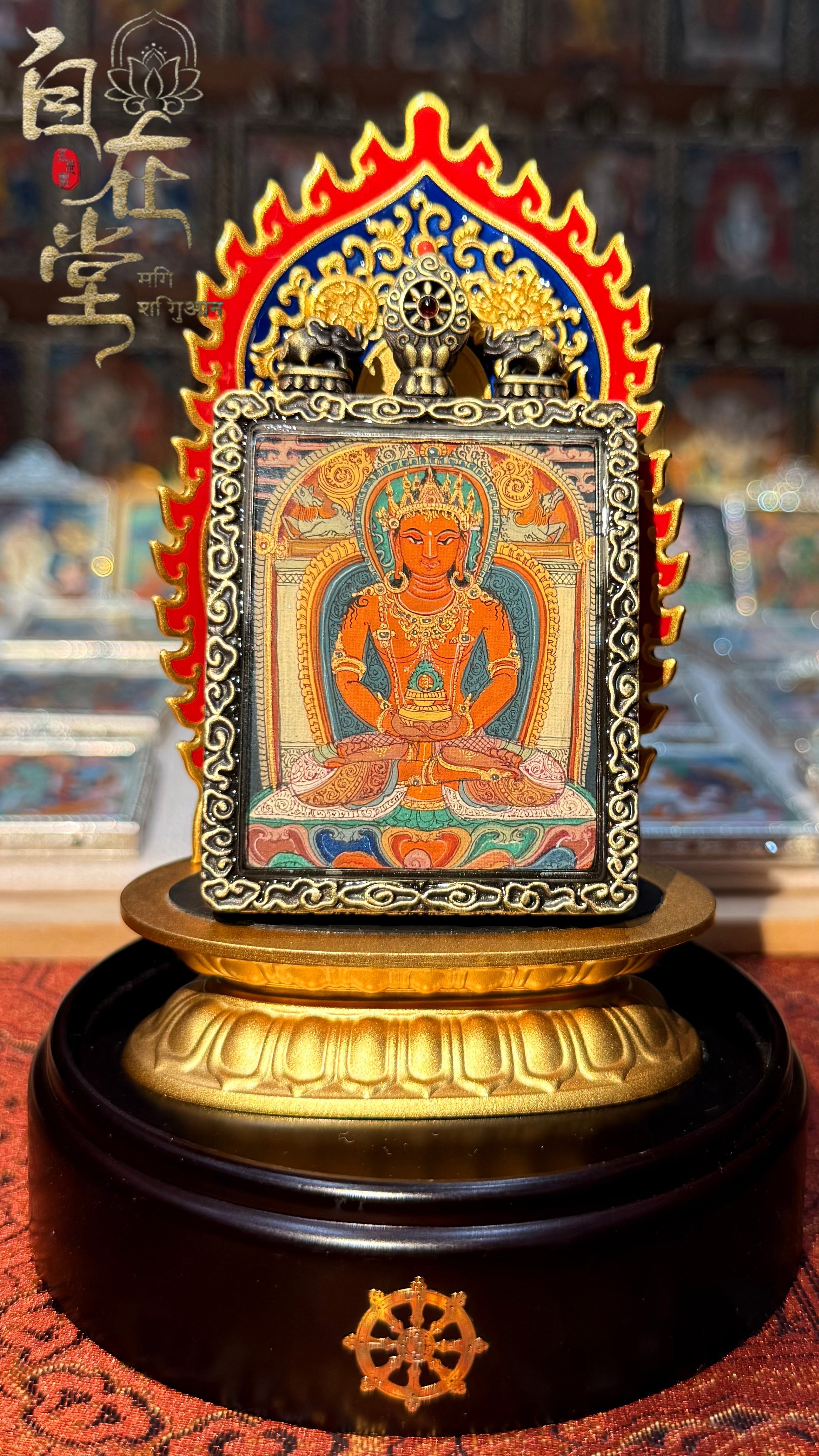 Amitayus (Long-Life Buddha)｜Chikara School｜By Tsering Lodrö (4×5 cm Mini Thangka)