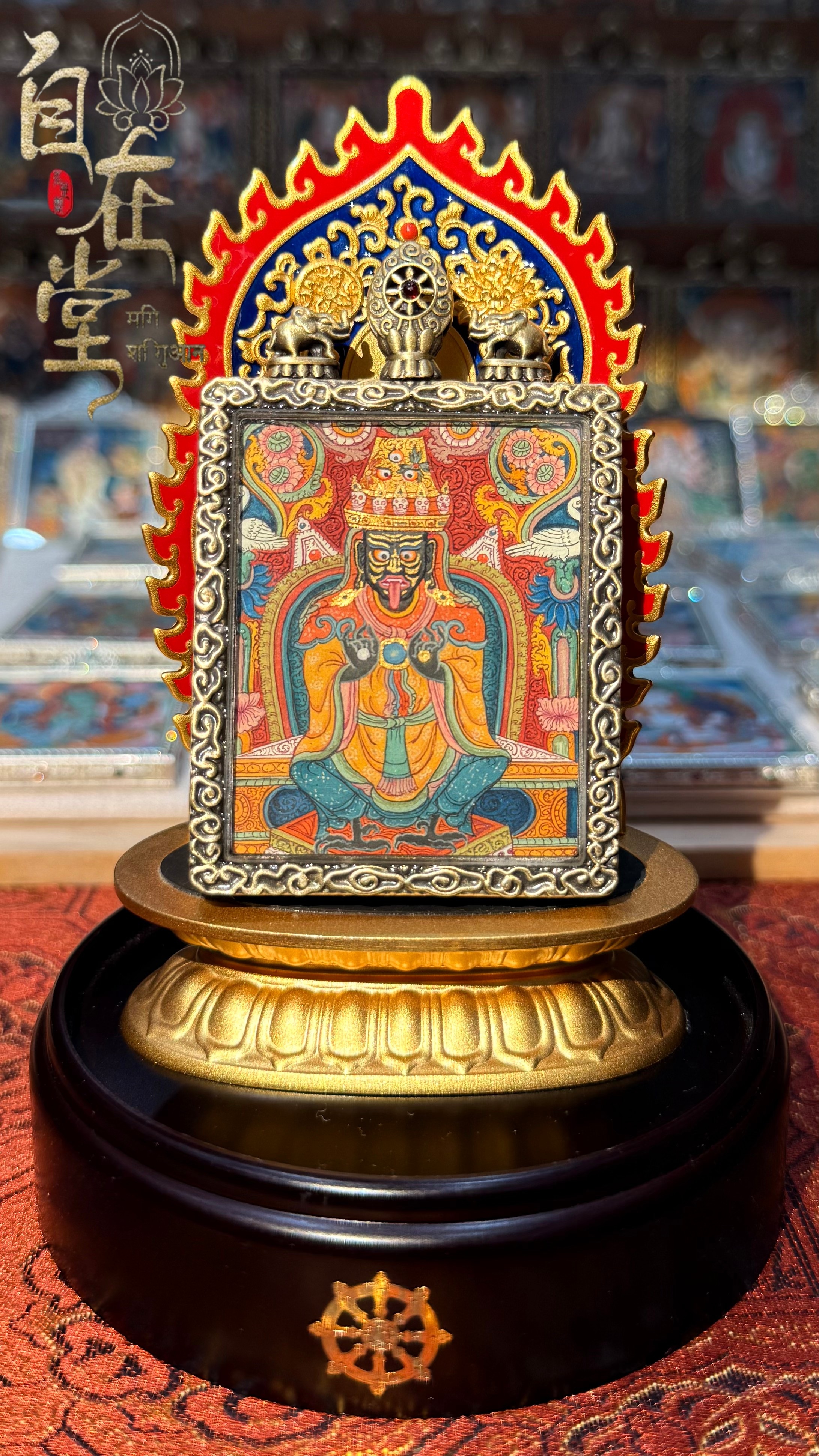 Zachyi Lhamo｜Puchong Tsering｜Qigang School｜4×5 cm Mini Thangka