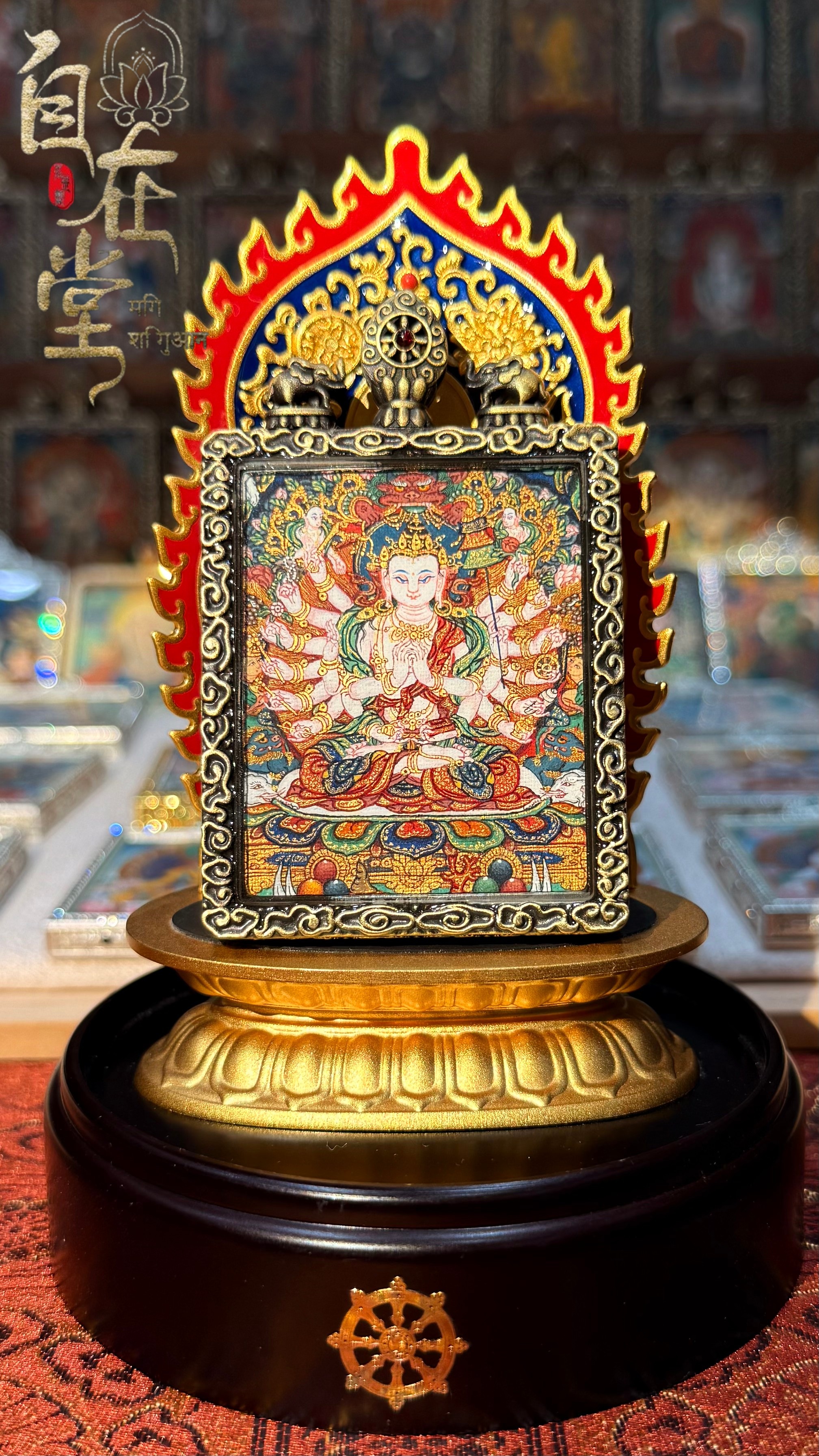 準提佛母｜次仁羅傑｜勉薩畫派（孜東系）｜4×5 cm 小扎卡