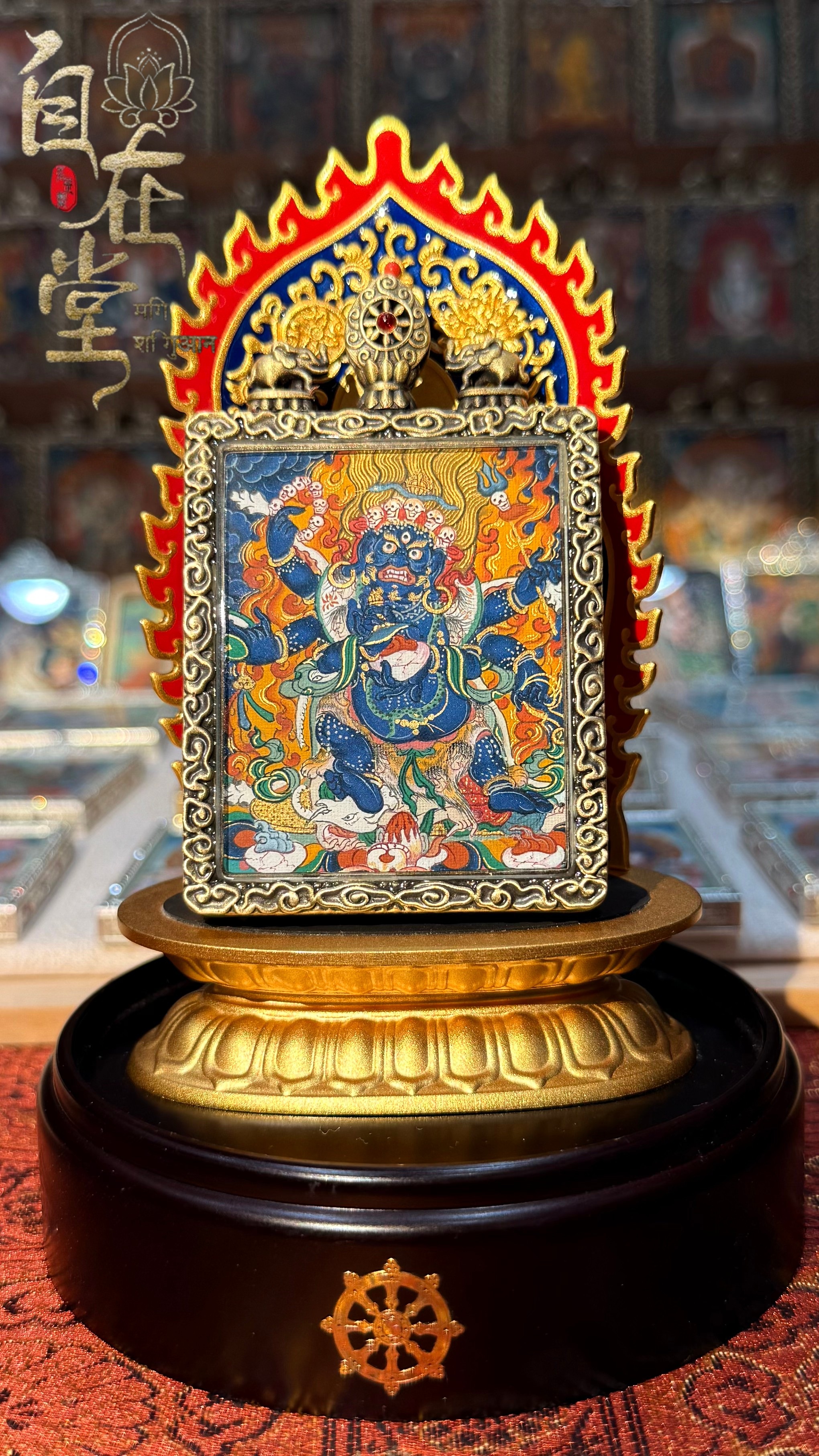 大黑天（Mahākāla）｜勉薩畫派｜4×5 cm 小扎卡